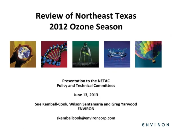 Review of Northeast Texas 2012 Ozone Season