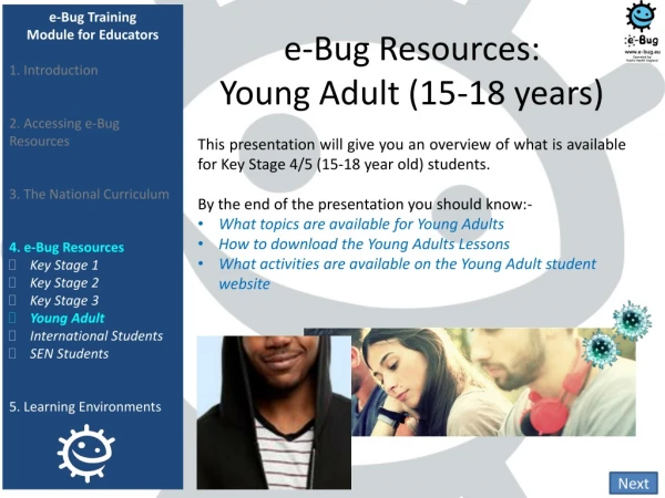 e -Bug Resources: Young Adult (15-18 years)