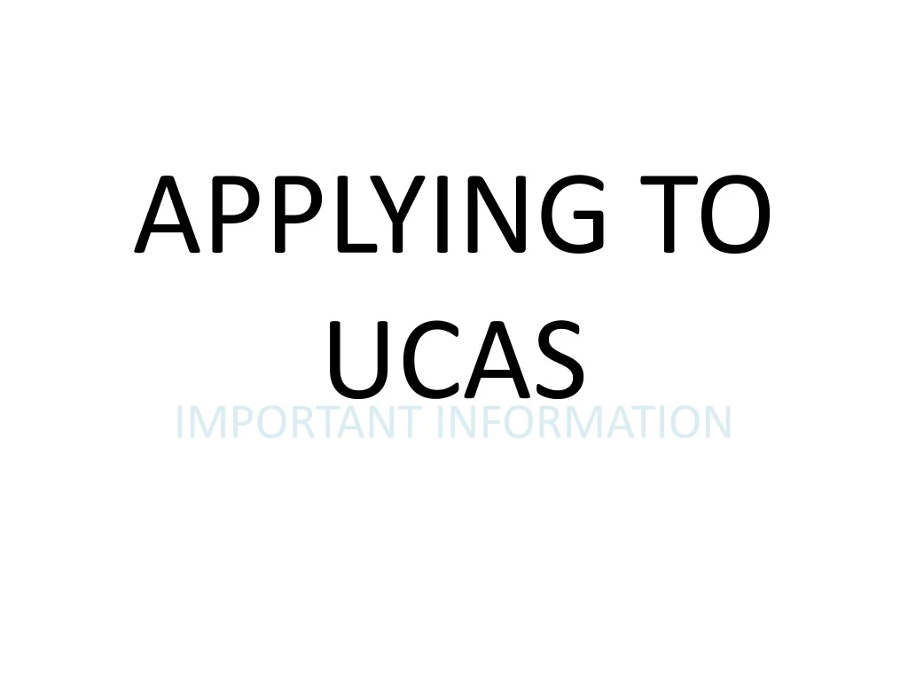 applying to ucas