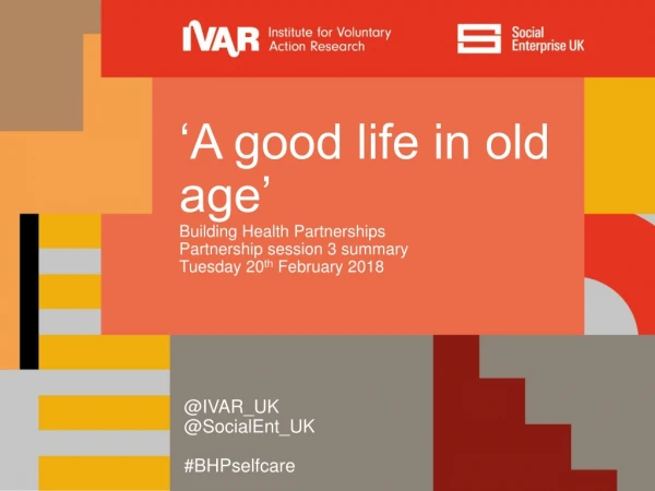 @IVAR_UK @ SocialEnt_UK # BHPselfcare