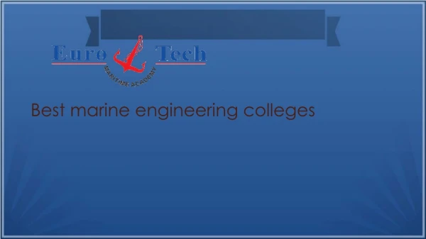 Certificate Course in Maritime Catering | Euro Tech Maritime Academy
