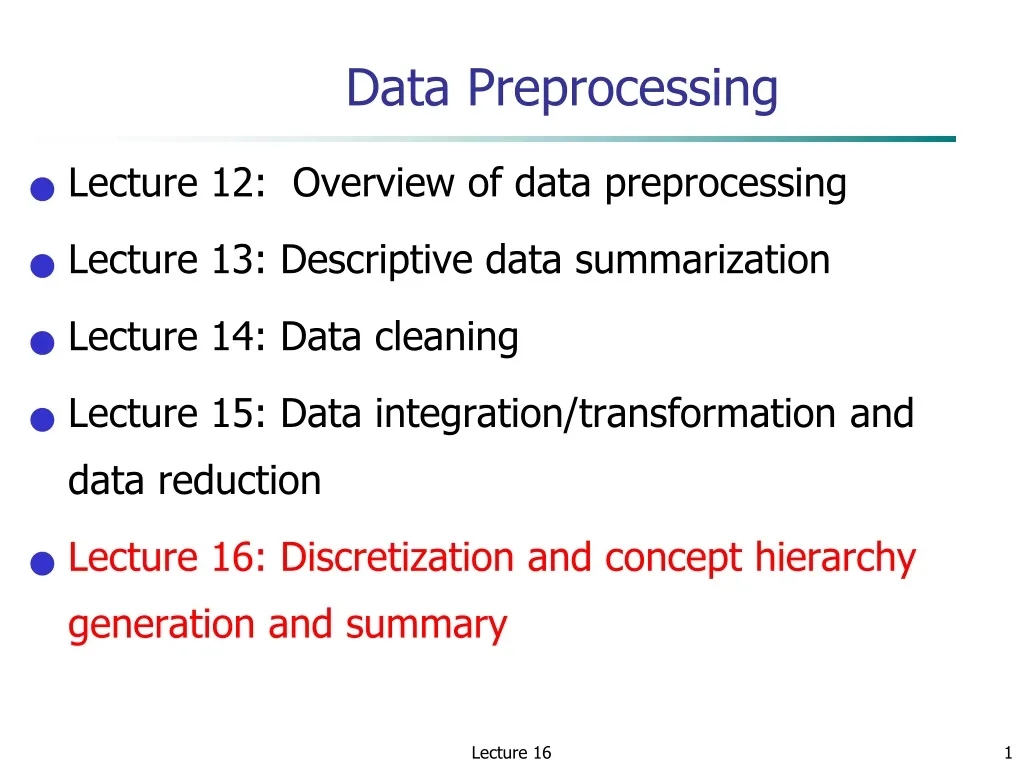 data preprocessing