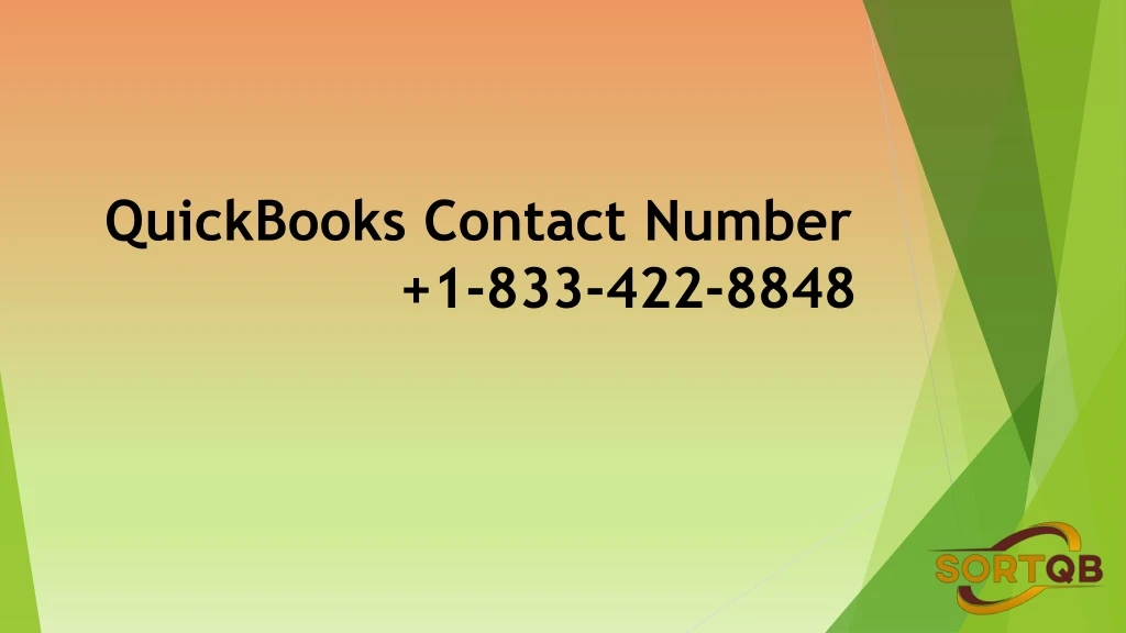 quickbooks contact number 1 833 422 8848