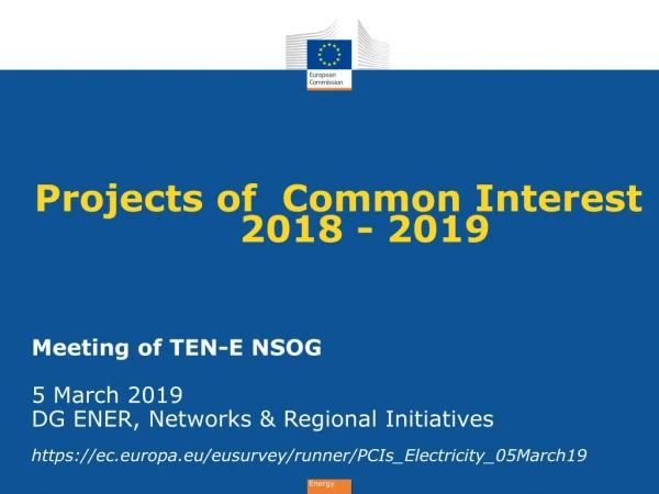 Projects of Common Interest 	2018 - 2019