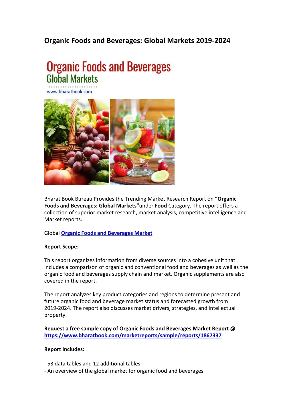 organic foods and beverages global markets 2019