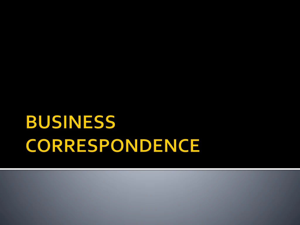 business correspondence