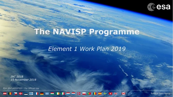 The NAVISP Programme Element 1 Work Plan 2019