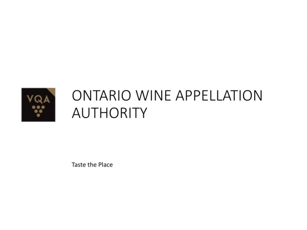 ONTARIO WINE APPELLATION AUTHORITY