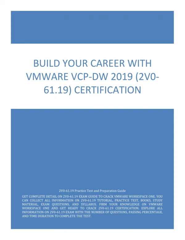 build your career with vmware vcp dw 2019