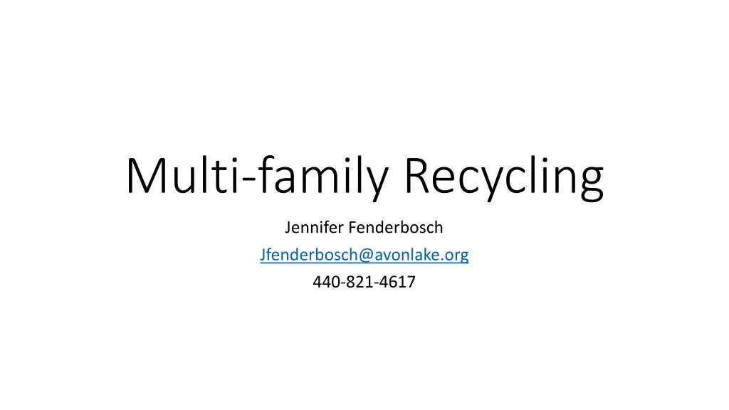 multi family recycling