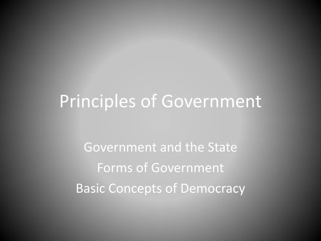 principles of government