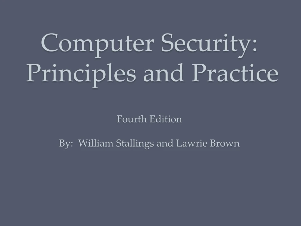 computer security principles and practice fourth