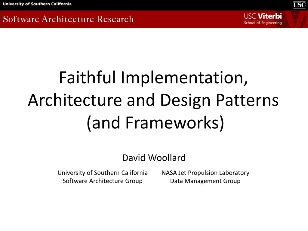architecture design patterns and faithful implementation