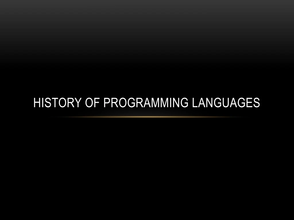 history of programming languages