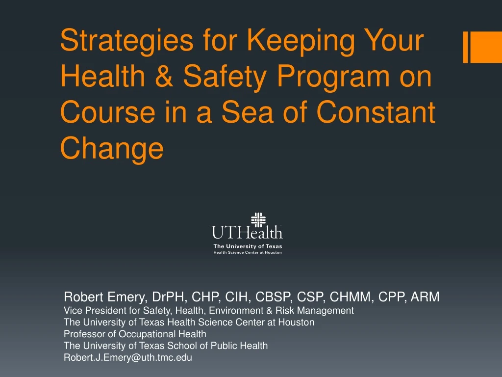 strategies for keeping your health safety program on course in a sea of constant change