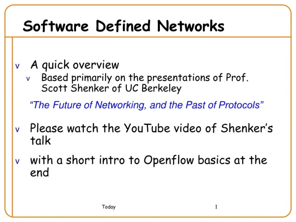 Software Defined Networks