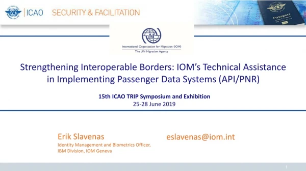 15th ICAO TRIP Symposium and Exhibition 25-28 June 2019