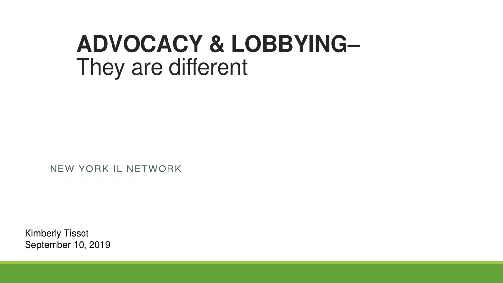 advocacy lobbying they are different