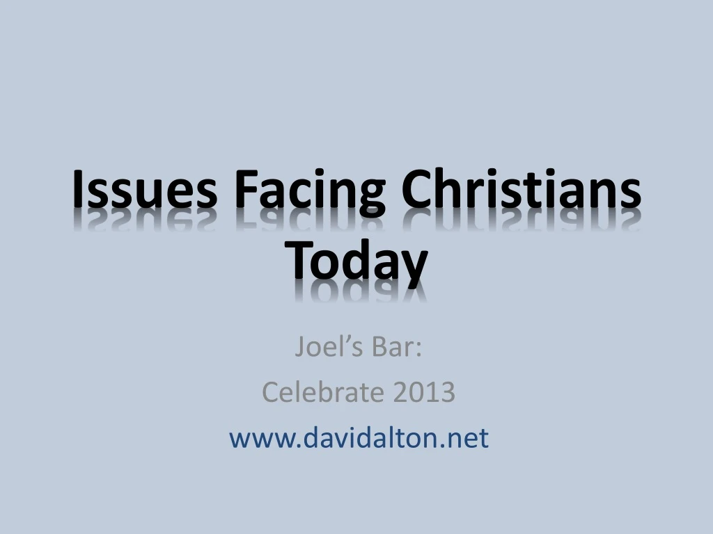 issues facing christians today