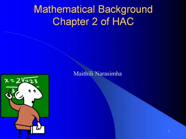 Mathematical Background Chapter 2 of HAC
