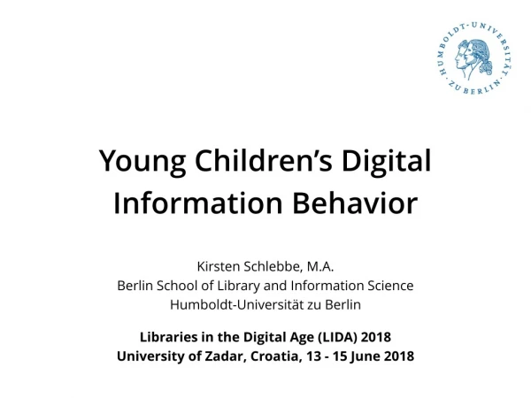 Young Children’s Digital Information Behavior