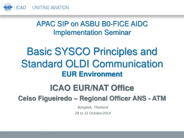ICAO EUR/NAT Office Celso Figueiredo – Regional Officer ANS - ATM