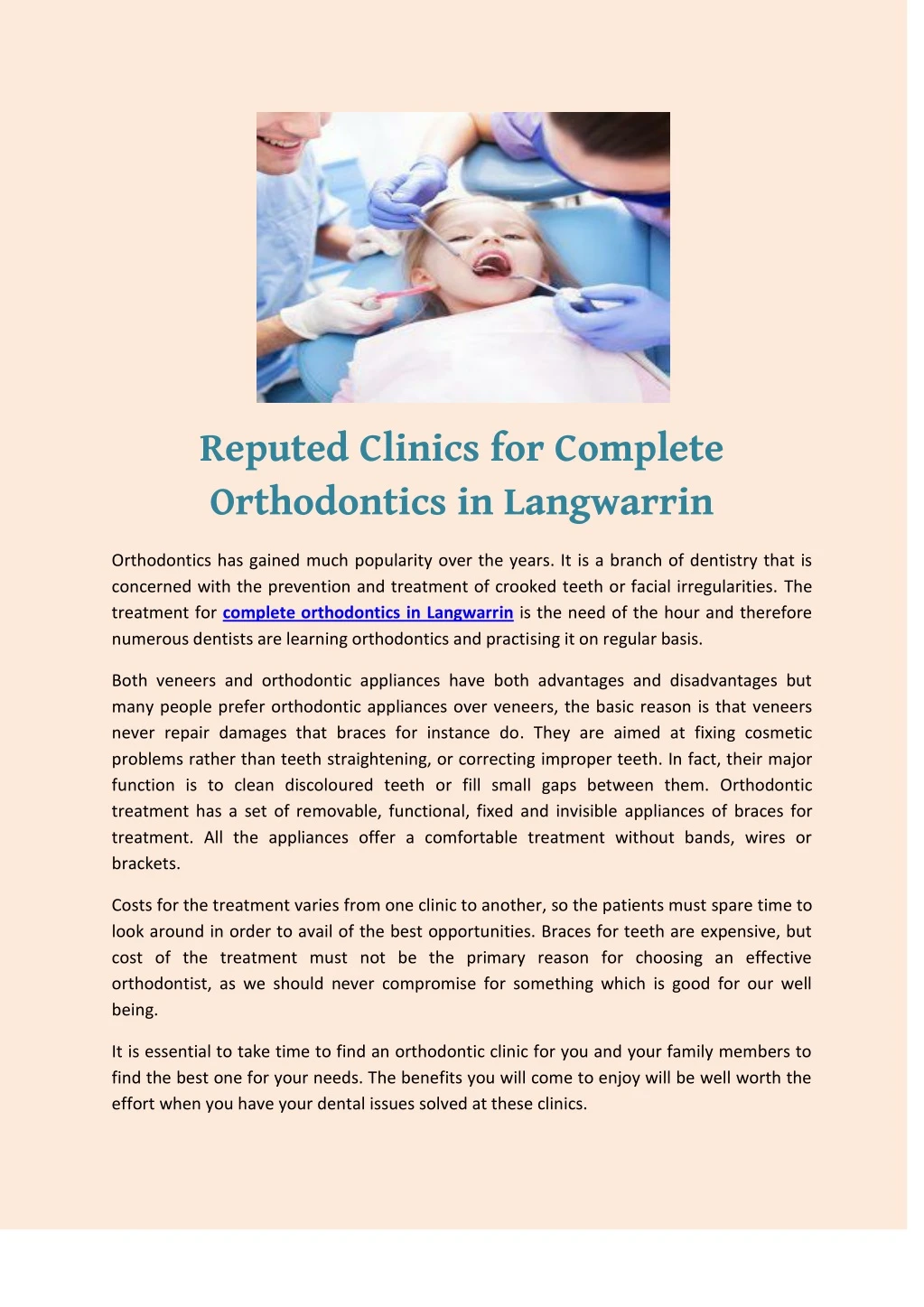 reputed clinics for complete orthodontics