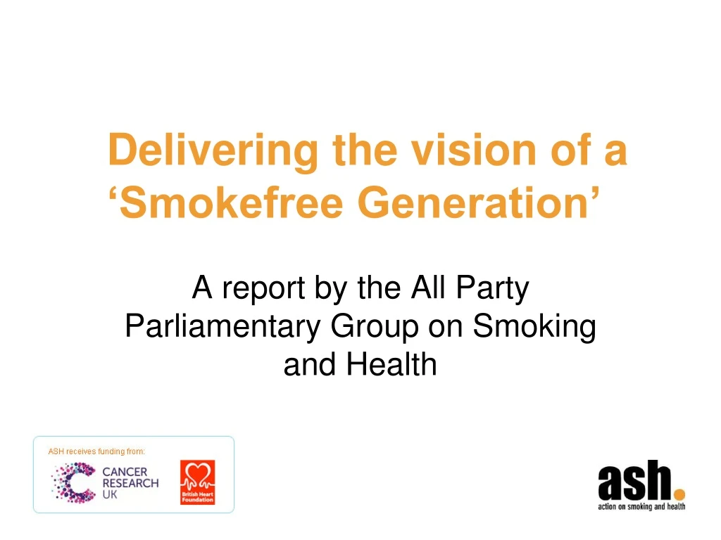 delivering the vision of a smokefree generation