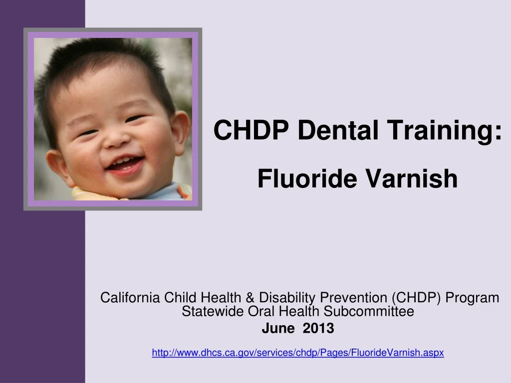 chdp dental training fluoride varnish