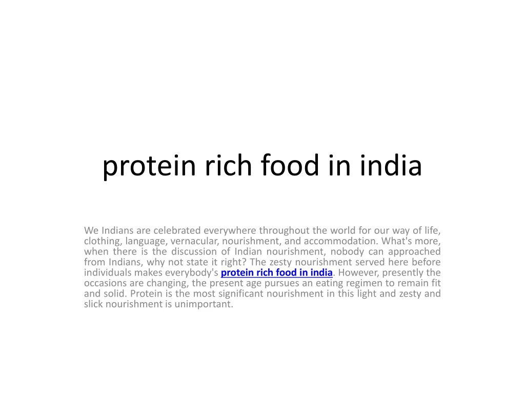 protein rich food in india