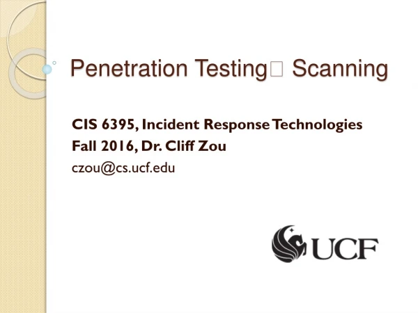Penetration Testing  Scanning