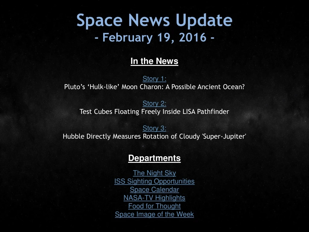 space news update february 19 2016