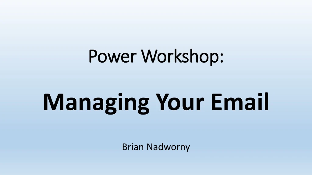 power workshop