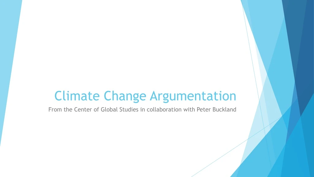 climate change argumentation