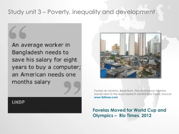 Study unit 3 – Poverty, inequality and development