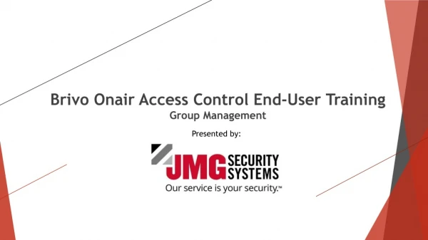 Brivo Onair Access Control End-User Training Group Management