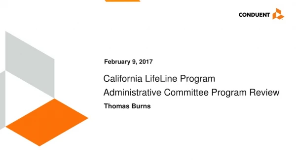 California LifeLine Program Administrative Committee Program Review