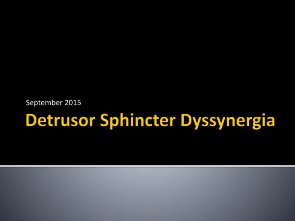 Detrusor Sphincter Dyssynergia