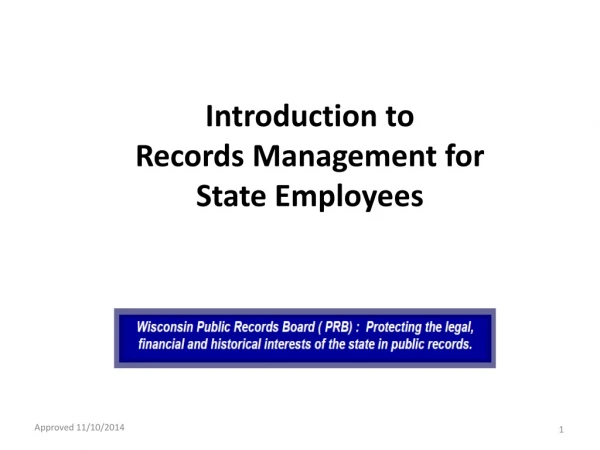 Introduction to Records Management for State Employees