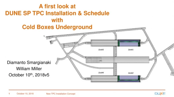 A first look at DUNE SP TPC Installation &amp; Schedule with Cold Boxes Underground