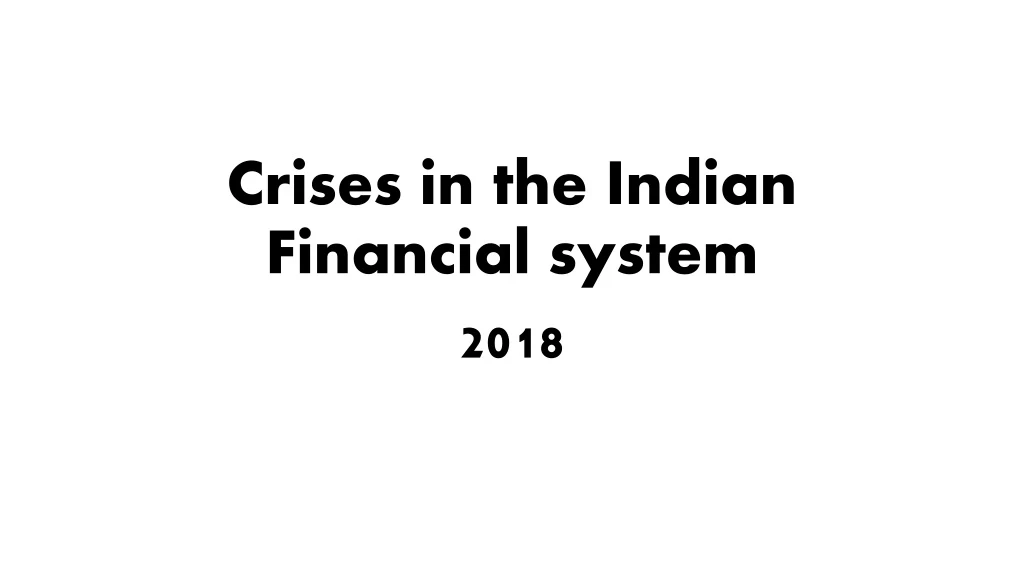 crises in the indian financial system