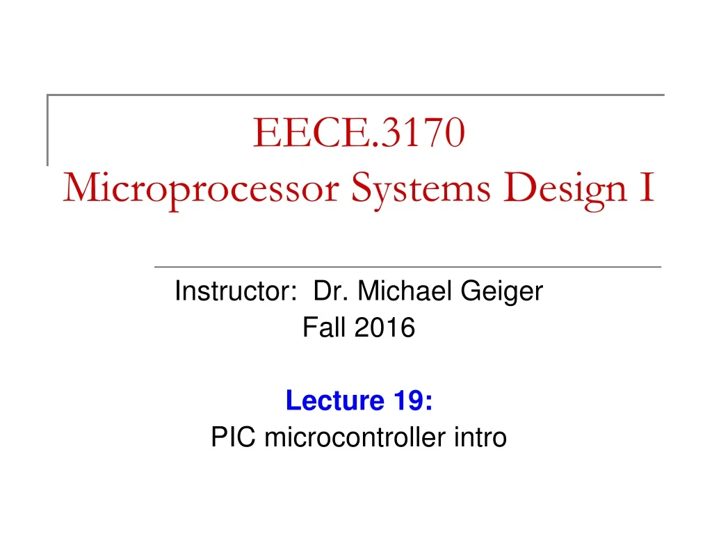 eece 3170 microprocessor systems design i