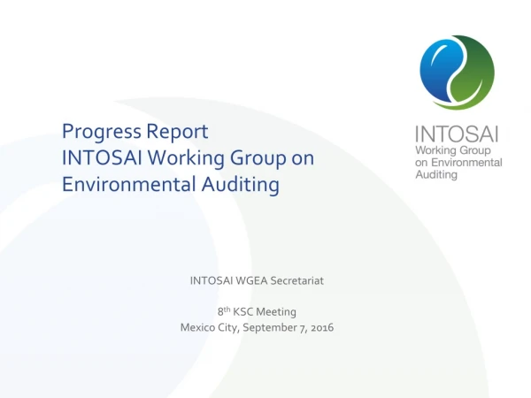 Progress Report INTOSAI Working Group on Environmental Auditing