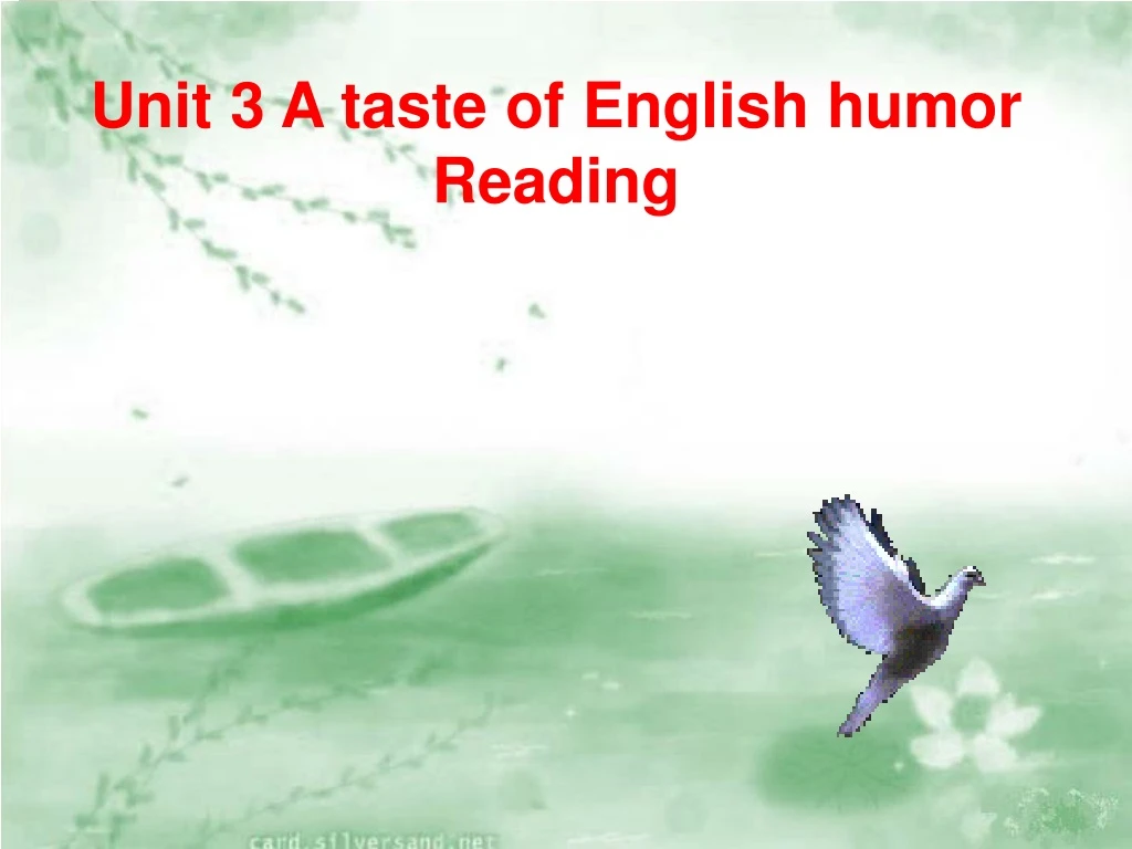 unit 3 a taste of english humor reading