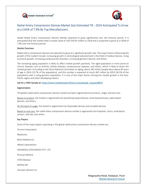 radial artery compression devices market size