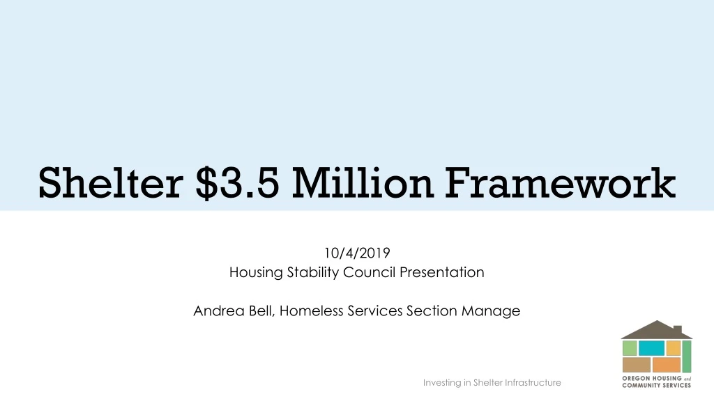 shelter 3 5 million framework