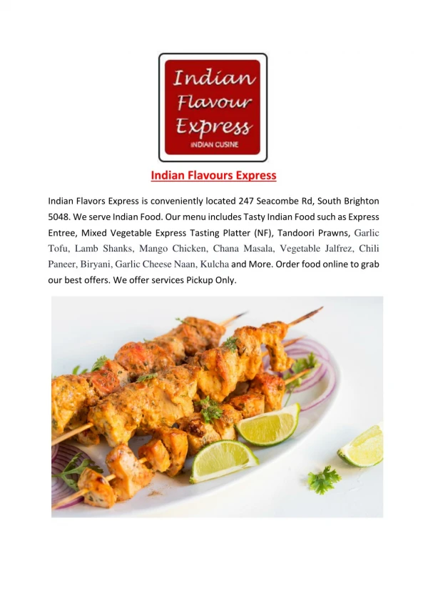 5% Off - Indian flavours express-South Brighton - Order Food Online