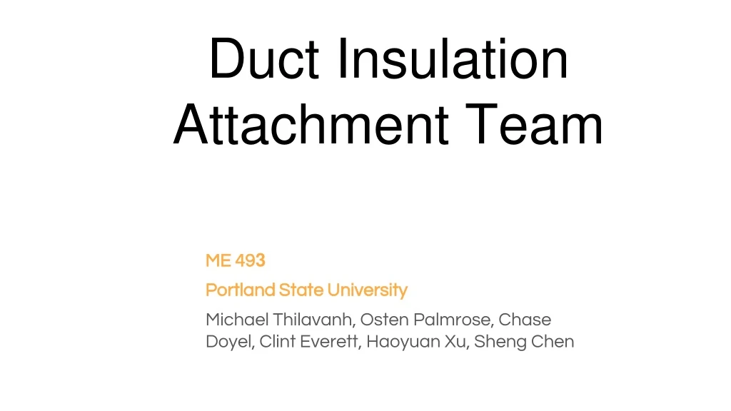 duct insulation attachment team