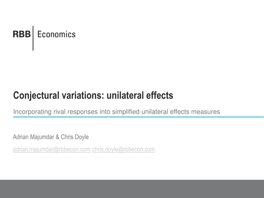 conjectural variations unilateral effects