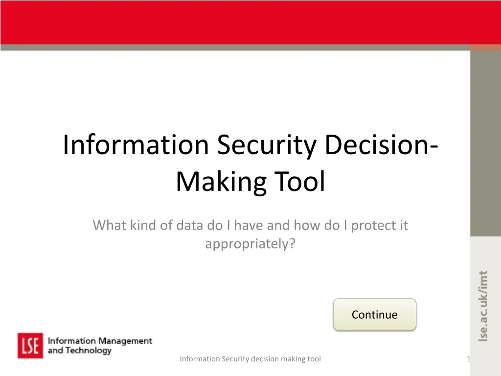 information security decision making tool